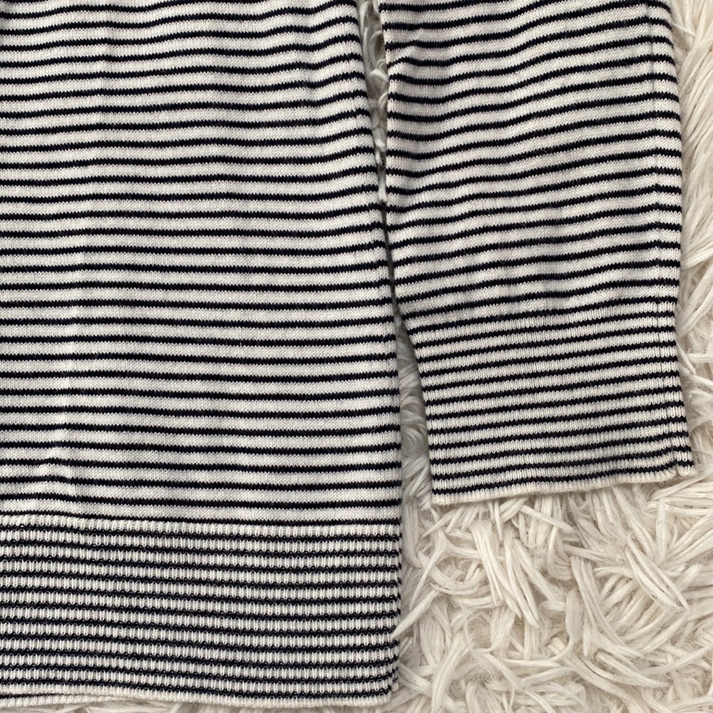 Loft Open Hooded Striped Cardigan 💗 White & Black - Picture 11 of 16